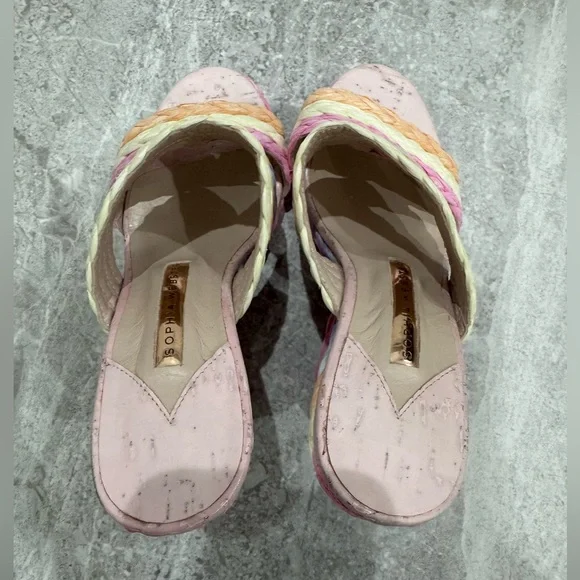 Sophia Webster Ines Woven Wedge Mid Espadrille Mule Slide Sandals 36 - Picture 4 of 7